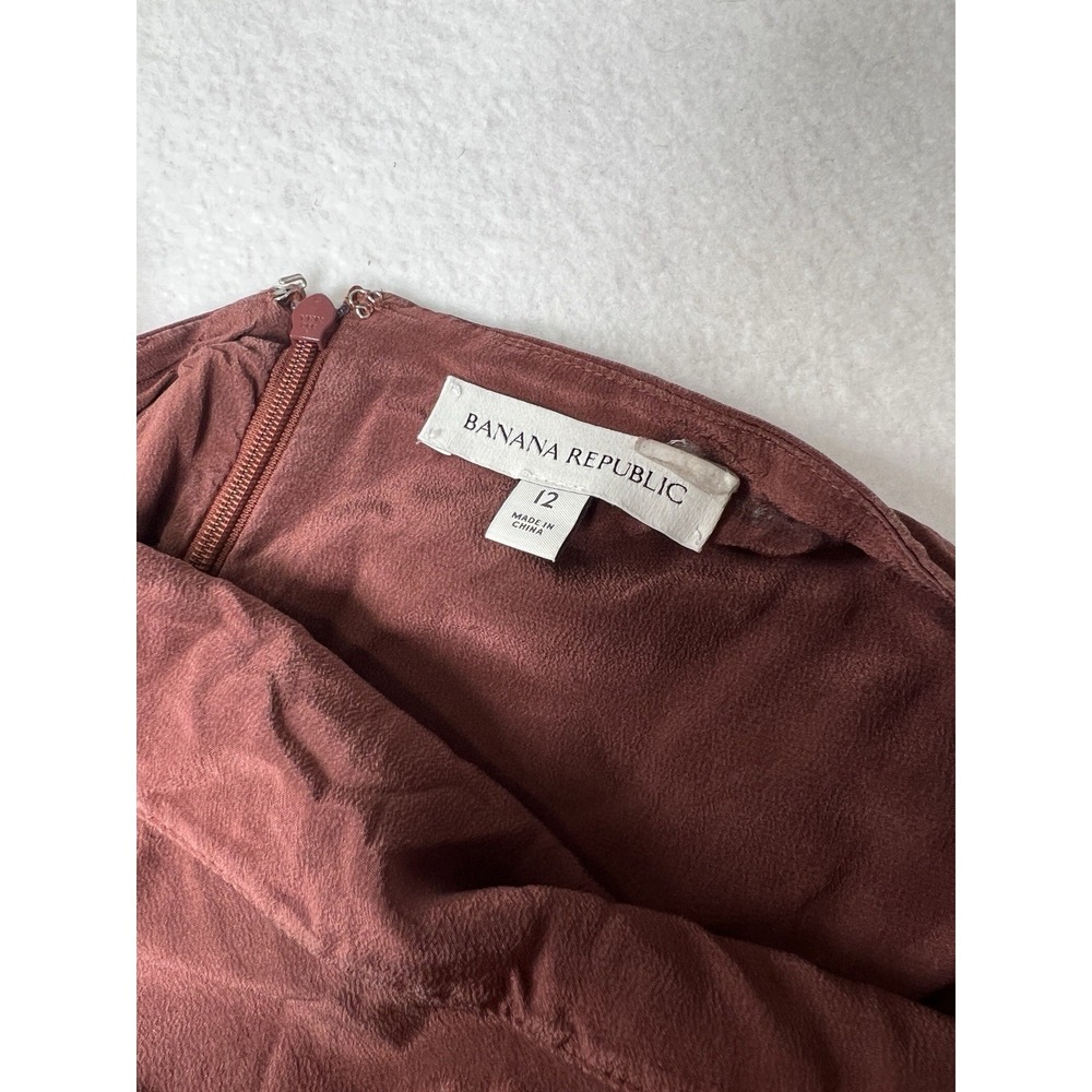 NWT Banana Republic Matte Silk Halter Maxi‎ Dress In Deep Brick Size 12 - Picture 8 of 11